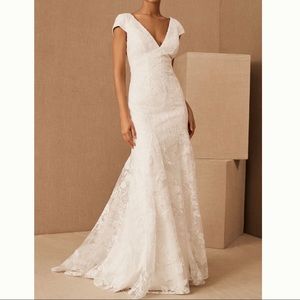 Jenny By Jenny Yoo Tierney Cap Sleeve Ivory Wedding Gown Dress 0